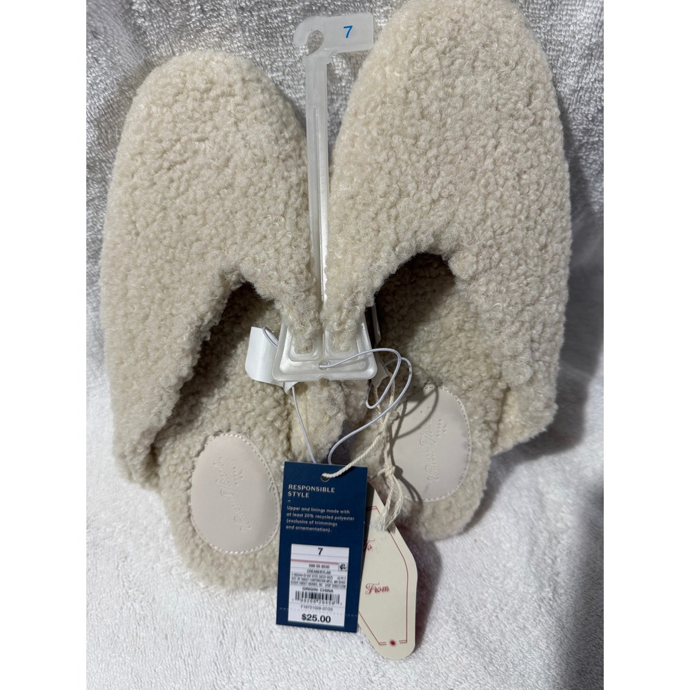 Universal Thread Kyla Faux Shearling Sherpa Mule Slippers Cream Womens 7 NEW